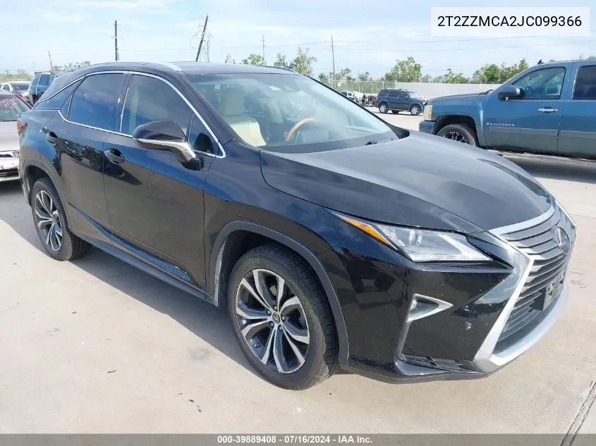 2018 Lexus Rx 350 VIN: 2T2ZZMCA2JC099366 Lot: 39889408