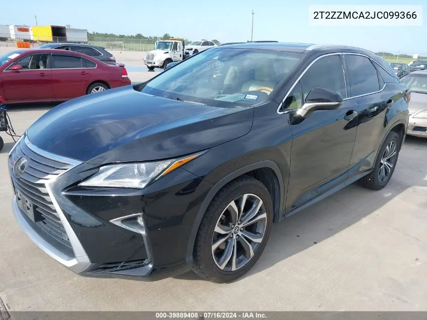 2018 Lexus Rx 350 VIN: 2T2ZZMCA2JC099366 Lot: 39889408