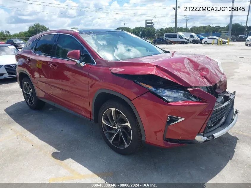 2018 Lexus Rx 350 VIN: 2T2ZZMCA2JC105845 Lot: 40008346