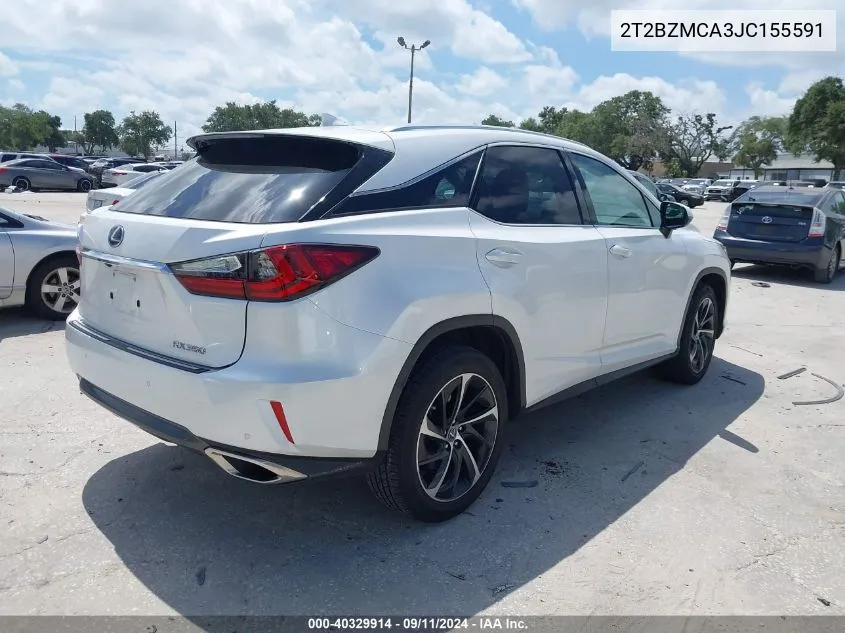 2018 Lexus Rx 350 VIN: 2T2BZMCA3JC155591 Lot: 40329914