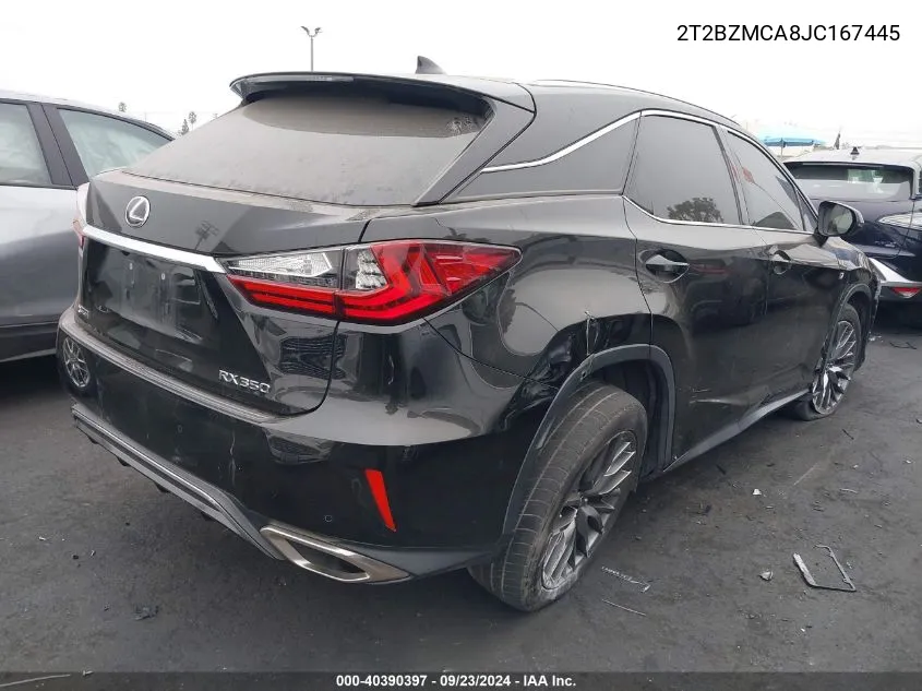 2018 Lexus Rx 350 F Sport VIN: 2T2BZMCA8JC167445 Lot: 40390397