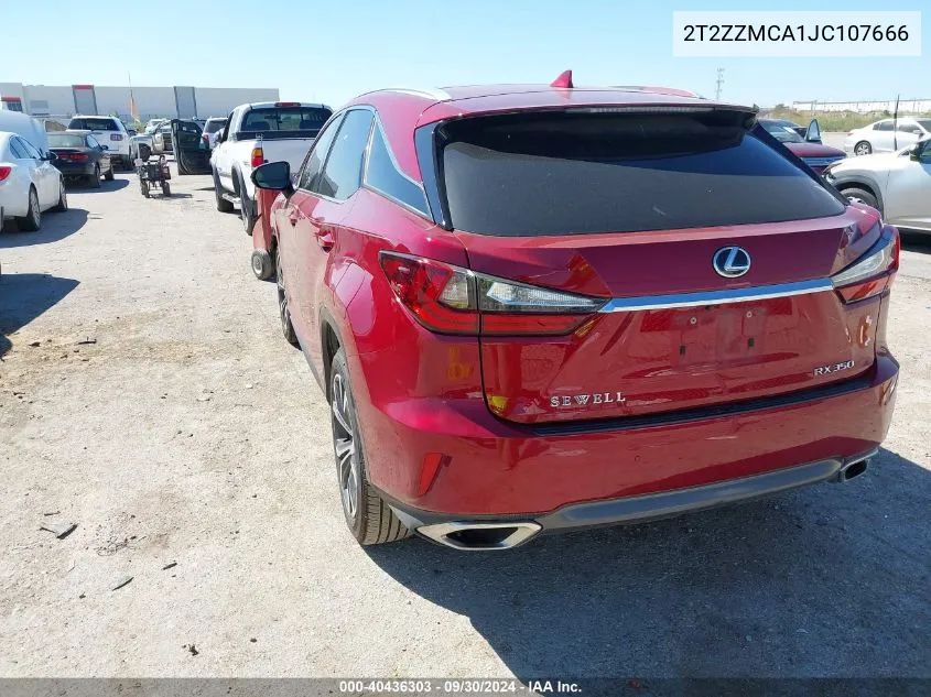 2018 Lexus Rx 350/Base/F Sport VIN: 2T2ZZMCA1JC107666 Lot: 40436303