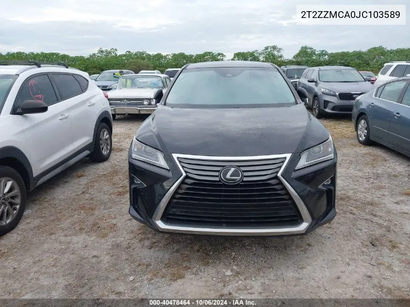 2018 Lexus Rx 350/Base/F Sport VIN: 2T2ZZMCA0JC103589 Lot: 40478464