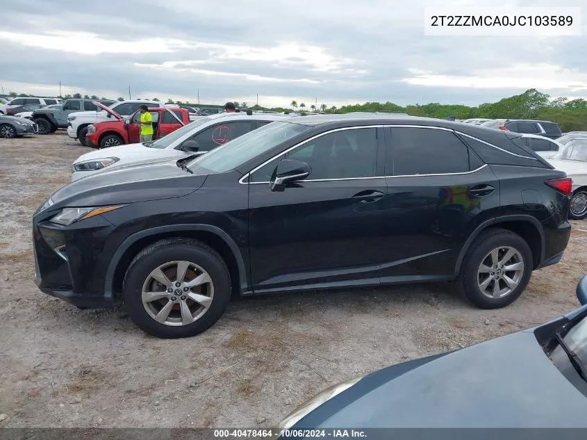 2018 Lexus Rx 350/Base/F Sport VIN: 2T2ZZMCA0JC103589 Lot: 40478464