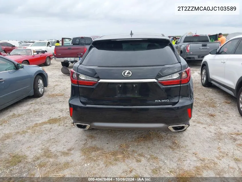 2018 Lexus Rx 350/Base/F Sport VIN: 2T2ZZMCA0JC103589 Lot: 40478464