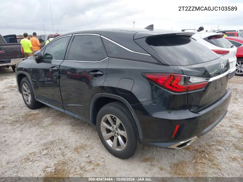 2018 Lexus Rx 350/Base/F Sport VIN: 2T2ZZMCA0JC103589 Lot: 40478464