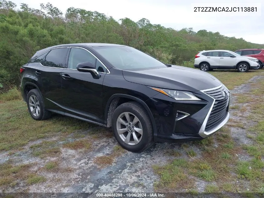 2018 Lexus Rx 350/Base/F Sport VIN: 2T2ZZMCA2JC113881 Lot: 40488298