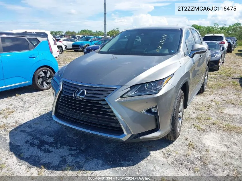 2018 Lexus Rx 350 VIN: 2T2ZZMCA6JC116475 Lot: 40491394