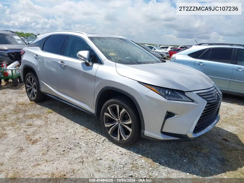 2018 Lexus Rx 350 VIN: 2T2ZZMCA9JC107236 Lot: 40494026