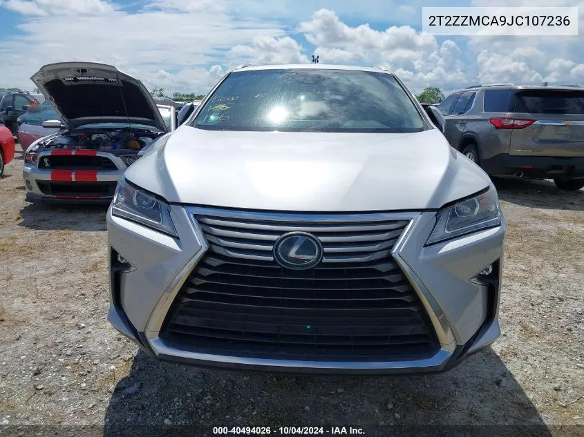 2018 Lexus Rx 350 VIN: 2T2ZZMCA9JC107236 Lot: 40494026