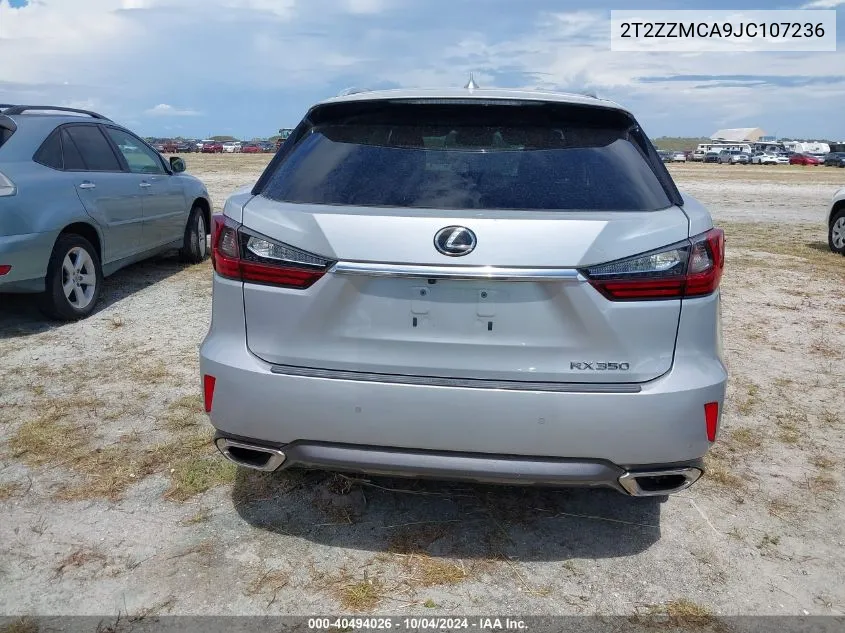 2018 Lexus Rx 350 VIN: 2T2ZZMCA9JC107236 Lot: 40494026