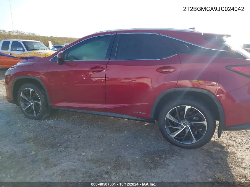 2018 Lexus Rx 450H/Base/F Sport VIN: 2T2BGMCA9JC024042 Lot: 40507331