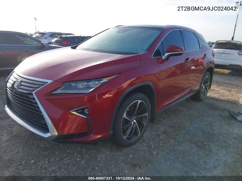 2018 Lexus Rx 450H/Base/F Sport VIN: 2T2BGMCA9JC024042 Lot: 40507331