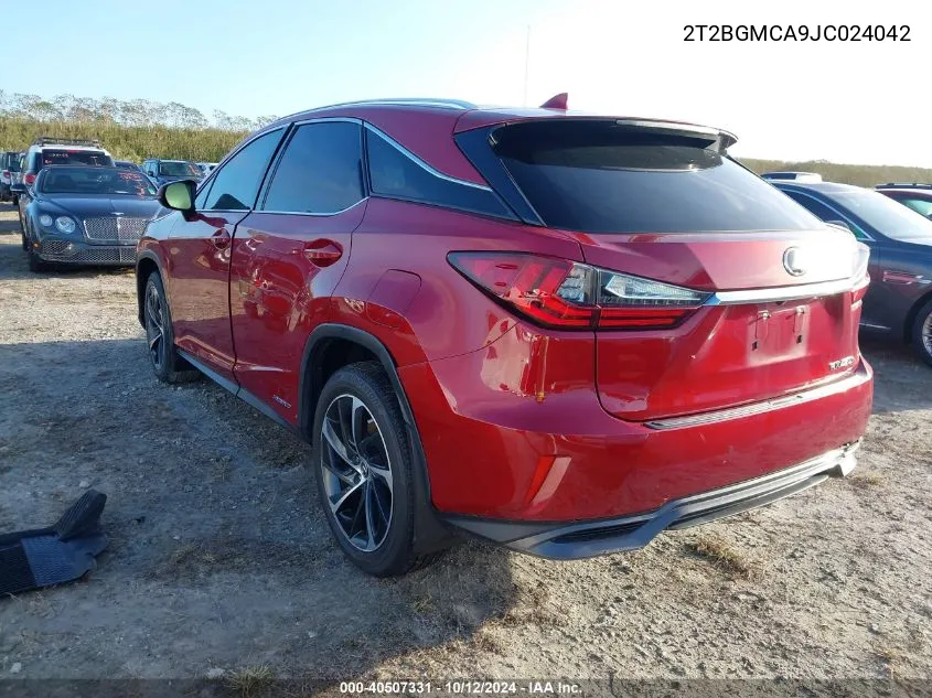 2018 Lexus Rx 450H/Base/F Sport VIN: 2T2BGMCA9JC024042 Lot: 40507331