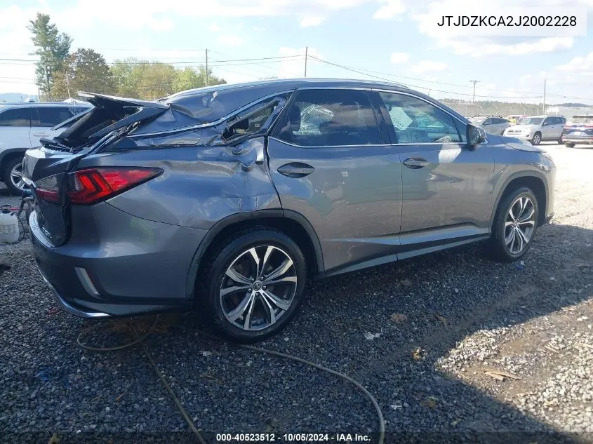 2018 Lexus Rx 350 L VIN: JTJDZKCA2J2002228 Lot: 40523512