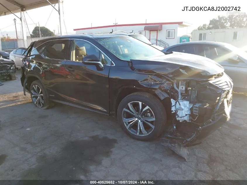 2018 Lexus Rx 450H L Base/450H L Luxury VIN: JTJDGKCA8J2002742 Lot: 40525652