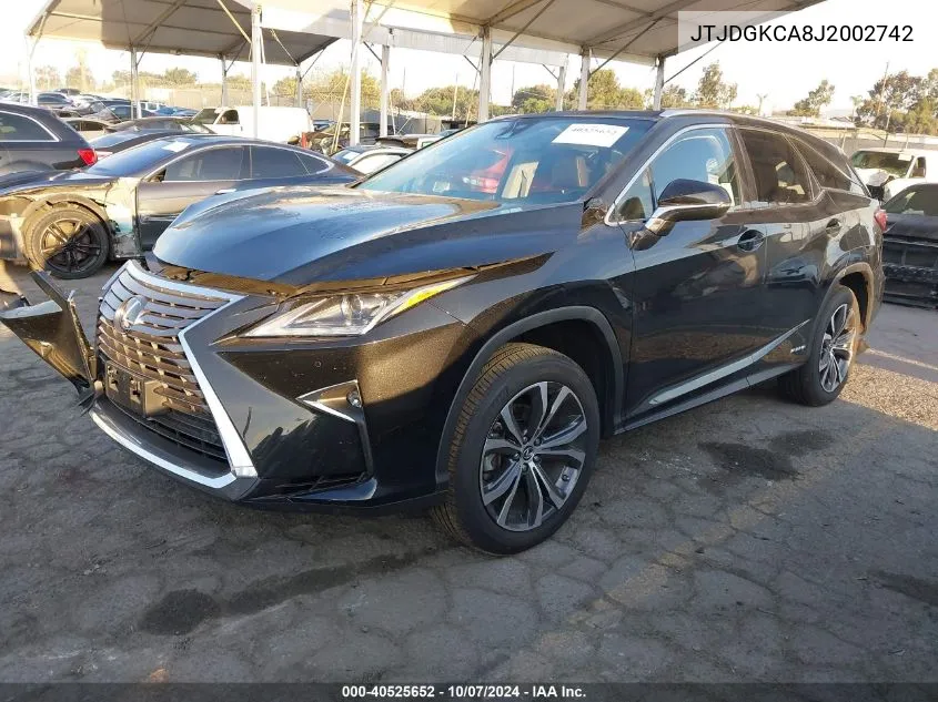 2018 Lexus Rx 450H L Base/450H L Luxury VIN: JTJDGKCA8J2002742 Lot: 40525652