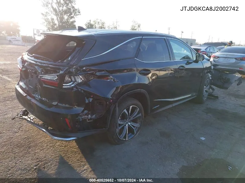 2018 Lexus Rx 450H L Base/450H L Luxury VIN: JTJDGKCA8J2002742 Lot: 40525652