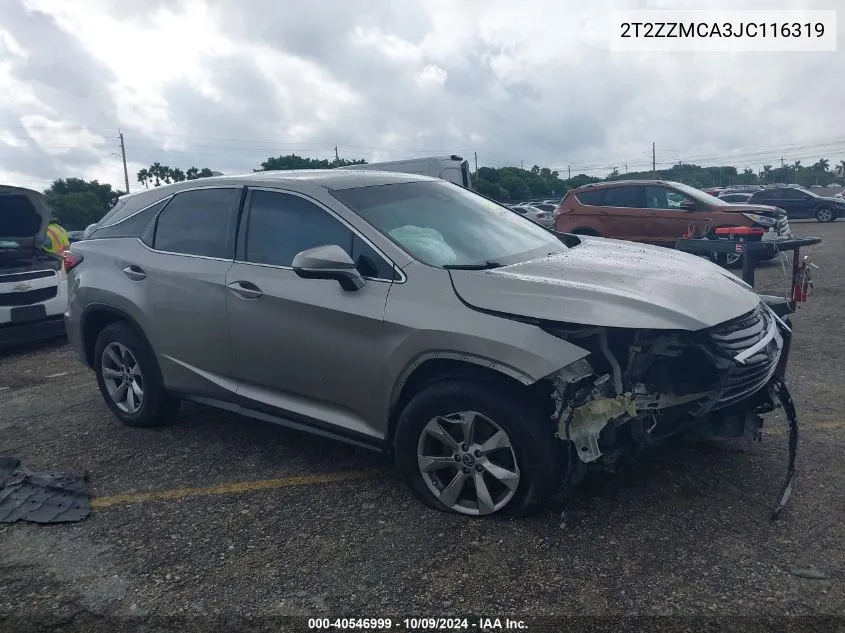 2018 Lexus Rx 350 350/Base/F Sport VIN: 2T2ZZMCA3JC116319 Lot: 40546999