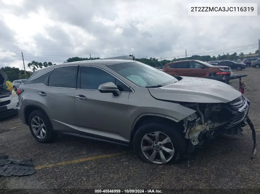 2018 Lexus Rx 350 350/Base/F Sport VIN: 2T2ZZMCA3JC116319 Lot: 40546999