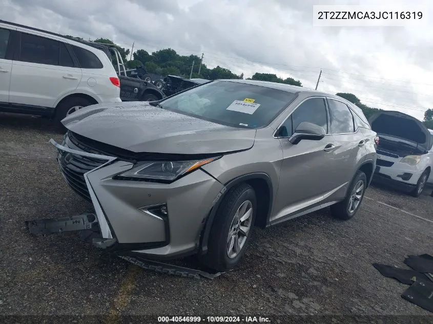 2018 Lexus Rx 350 350/Base/F Sport VIN: 2T2ZZMCA3JC116319 Lot: 40546999