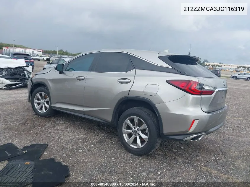 2018 Lexus Rx 350 350/Base/F Sport VIN: 2T2ZZMCA3JC116319 Lot: 40546999