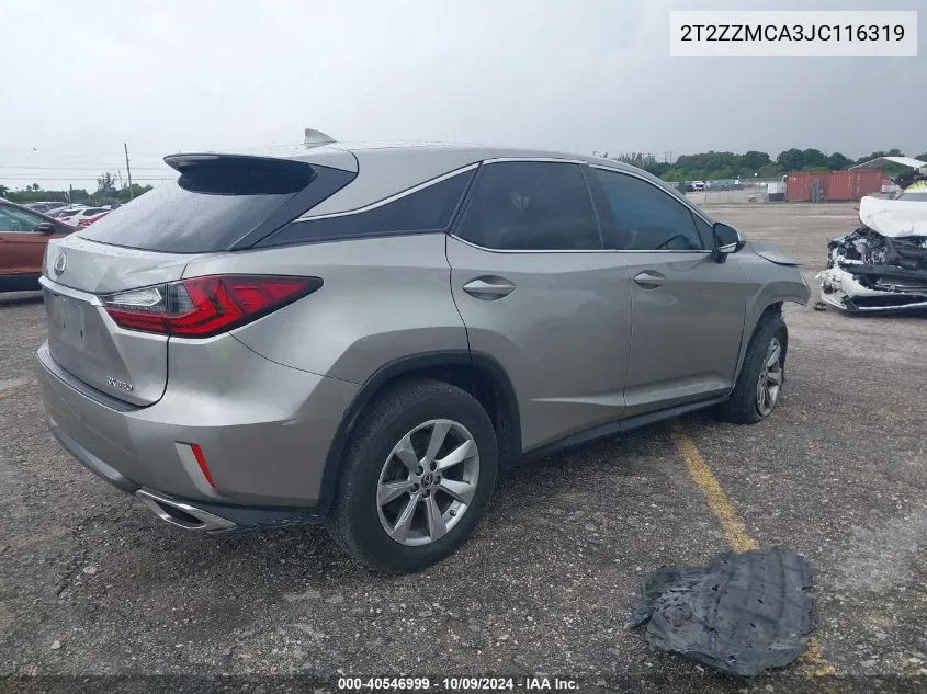 2018 Lexus Rx 350 350/Base/F Sport VIN: 2T2ZZMCA3JC116319 Lot: 40546999