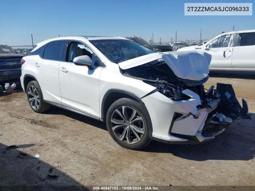 2018 Lexus Rx 350 VIN: 2T2ZZMCA5JC096333 Lot: 40547153