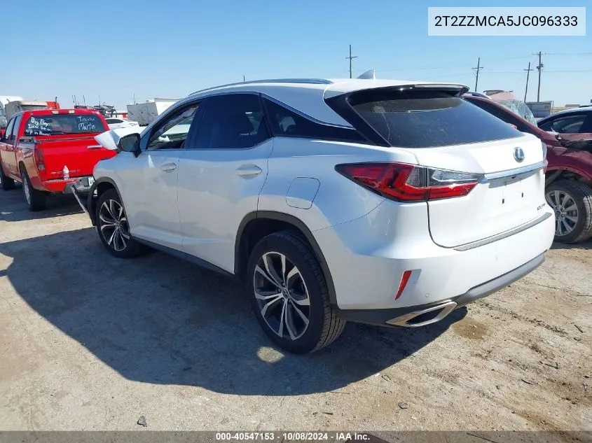 2018 Lexus Rx 350 VIN: 2T2ZZMCA5JC096333 Lot: 40547153