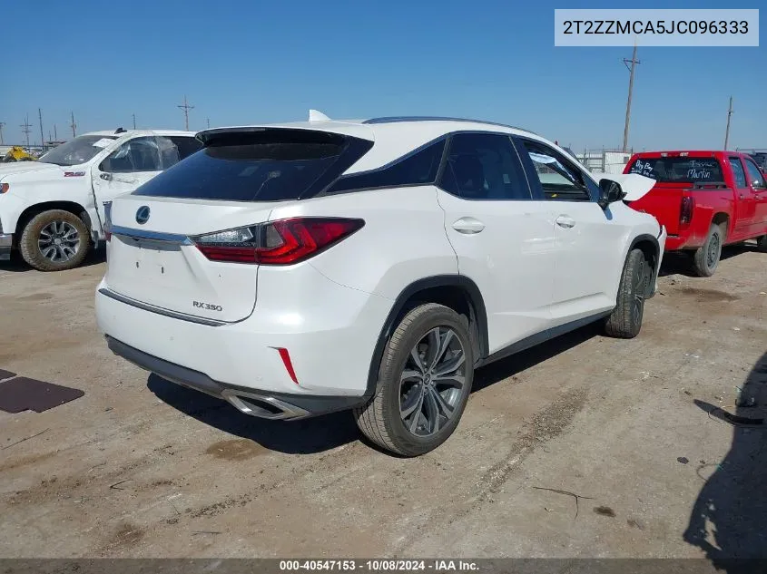 2018 Lexus Rx 350 VIN: 2T2ZZMCA5JC096333 Lot: 40547153