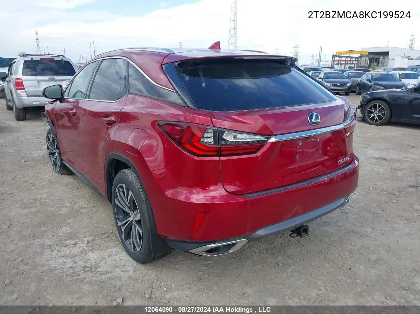 2019 Lexus Rx 350 VIN: 2T2BZMCA8KC199524 Lot: 12064090