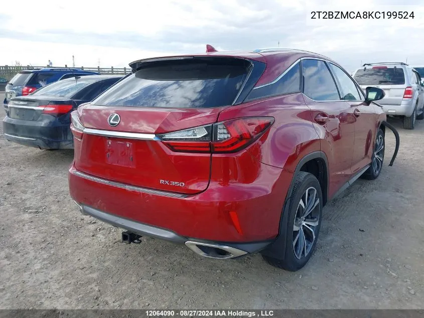 2019 Lexus Rx 350 VIN: 2T2BZMCA8KC199524 Lot: 12064090