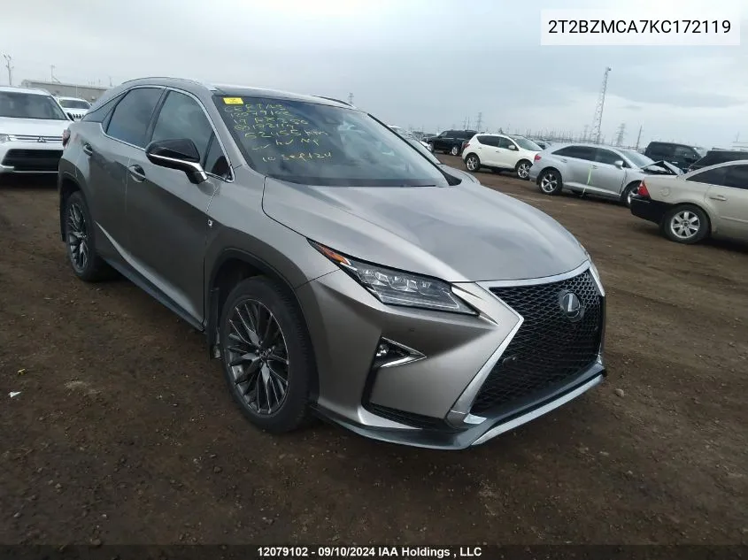 2019 Lexus Rx 350 VIN: 2T2BZMCA7KC172119 Lot: 12079102