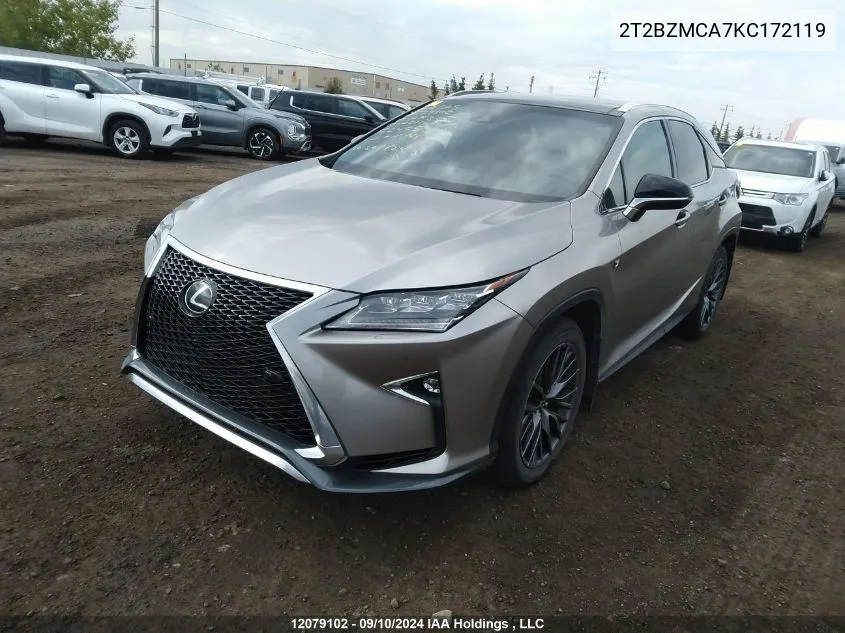 2019 Lexus Rx 350 VIN: 2T2BZMCA7KC172119 Lot: 12079102