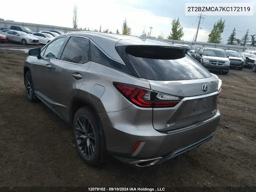 2019 Lexus Rx 350 VIN: 2T2BZMCA7KC172119 Lot: 12079102