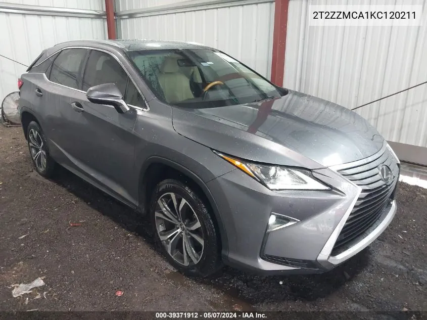 2019 Lexus Rx 350 VIN: 2T2ZZMCA1KC120211 Lot: 39371912