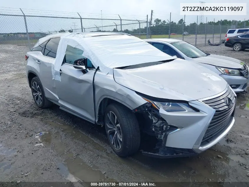 2T2ZZMCA2KC119097 2019 Lexus Rx 350