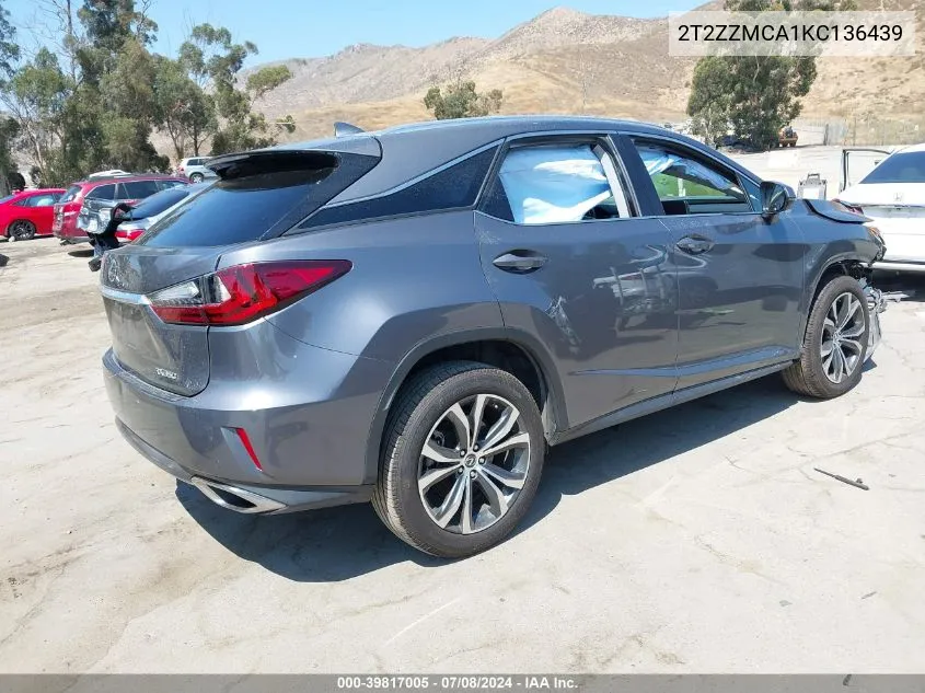 2T2ZZMCA1KC136439 2019 Lexus Rx 350