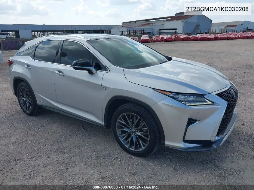 2019 Lexus Rx 450H F Sport VIN: 2T2BGMCA1KC030208 Lot: 39876088