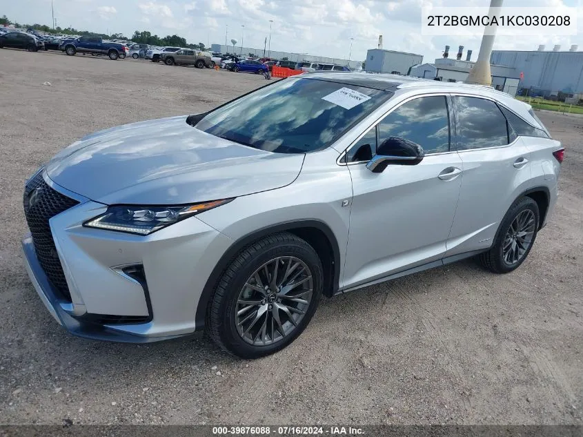 2019 Lexus Rx 450H F Sport VIN: 2T2BGMCA1KC030208 Lot: 39876088