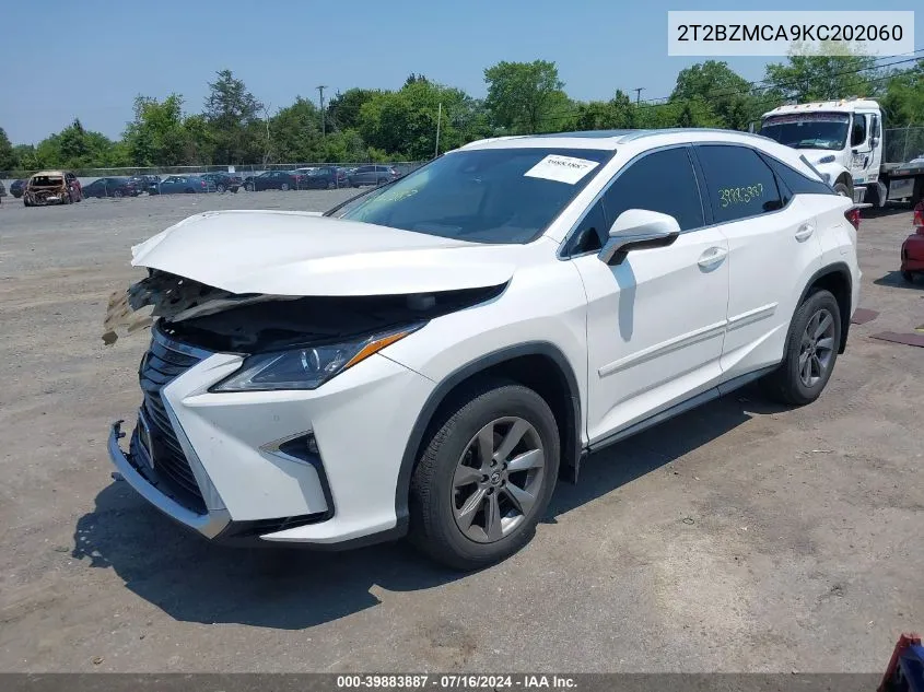 2T2BZMCA9KC202060 2019 Lexus Rx 350