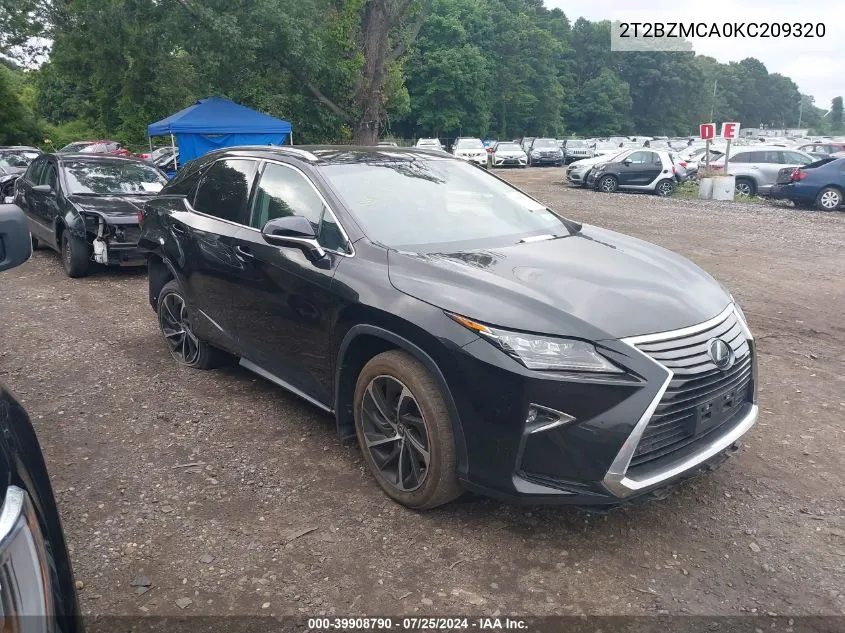 2019 Lexus Rx 350 VIN: 2T2BZMCA0KC209320 Lot: 39908790