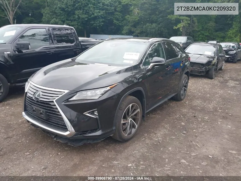 2T2BZMCA0KC209320 2019 Lexus Rx 350