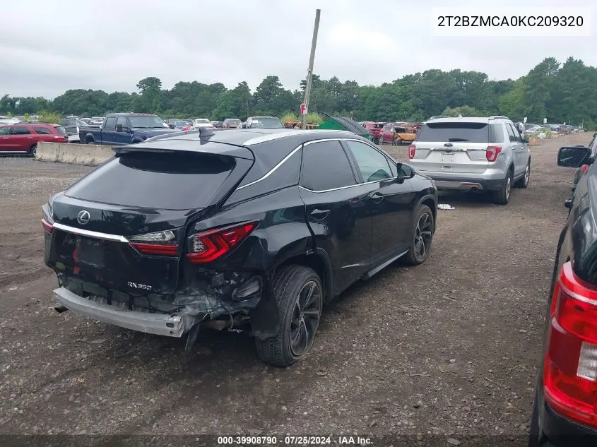 2T2BZMCA0KC209320 2019 Lexus Rx 350