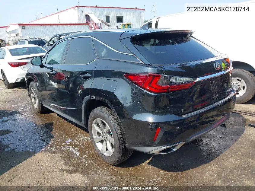 2T2BZMCA5KC178744 2019 Lexus Rx 350