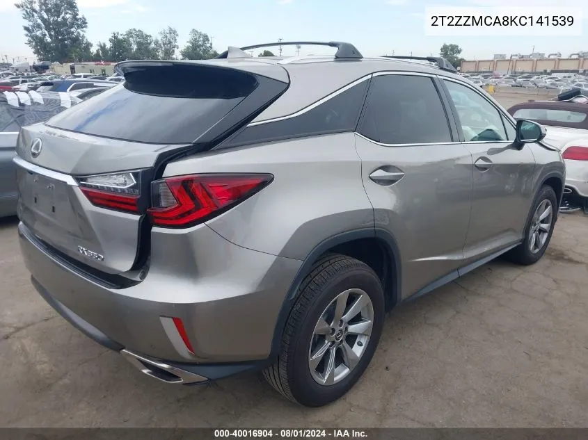 2019 Lexus Rx 350 VIN: 2T2ZZMCA8KC141539 Lot: 40016904