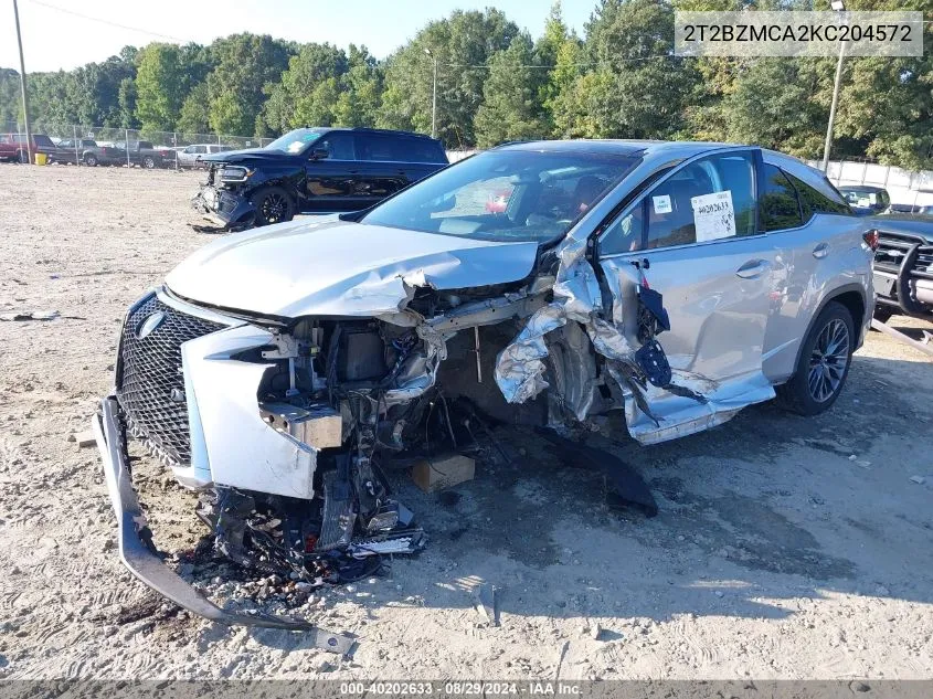 2019 Lexus Rx 350 F Sport VIN: 2T2BZMCA2KC204572 Lot: 40202633