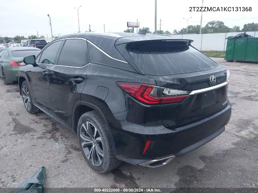 2019 Lexus Rx 350 VIN: 2T2ZZMCA1KC131368 Lot: 40222000