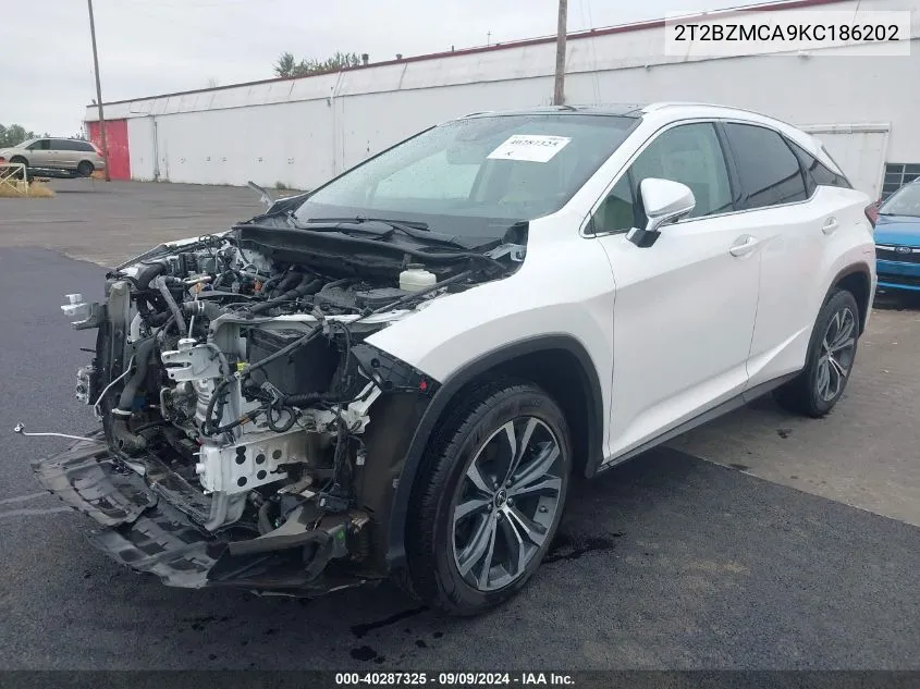 2019 Lexus Rx 350 VIN: 2T2BZMCA9KC186202 Lot: 40287325