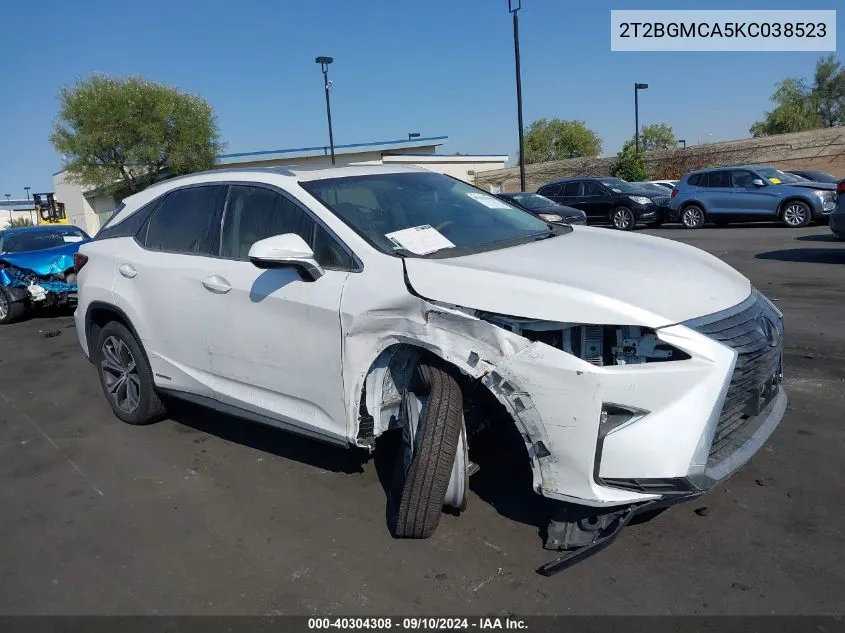 2019 Lexus Rx 450H VIN: 2T2BGMCA5KC038523 Lot: 40304308